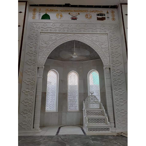 Marble Square Carved Mehrab Qibla