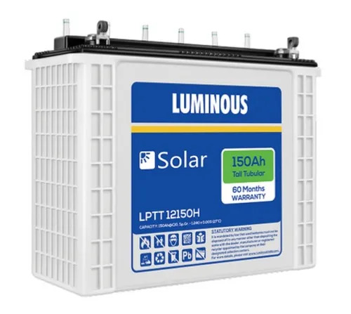 Solar Battery - Polycrystalline Silicon, 502x191x440 mm, White, 135V Max Voltage | 72 Cells, Manual Switch, 36-Month Warranty
