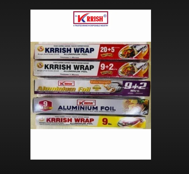 Aluminum Foil Roll 9 No - 100% Foil Material, Grey Color | Ideal For Household Use, Versatile For Cooking And Food Storage