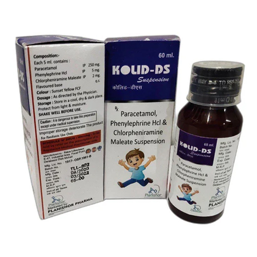 60ml Paracetamol Phenylephrine HCl And Chlorpheniramine Maleate Suspension