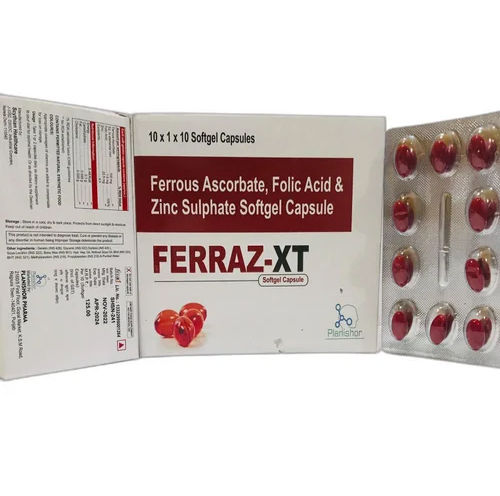 Ferrous Ascorbate Folic Acid And Zinc Sulphate Softgel Capsule - Drug Type: General Medicines