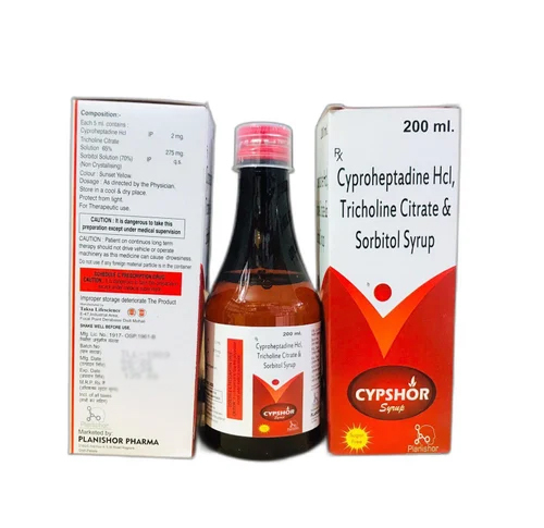 200ml Cyproheptadine HCL Tricholin Citrate Sorbitol Syrup