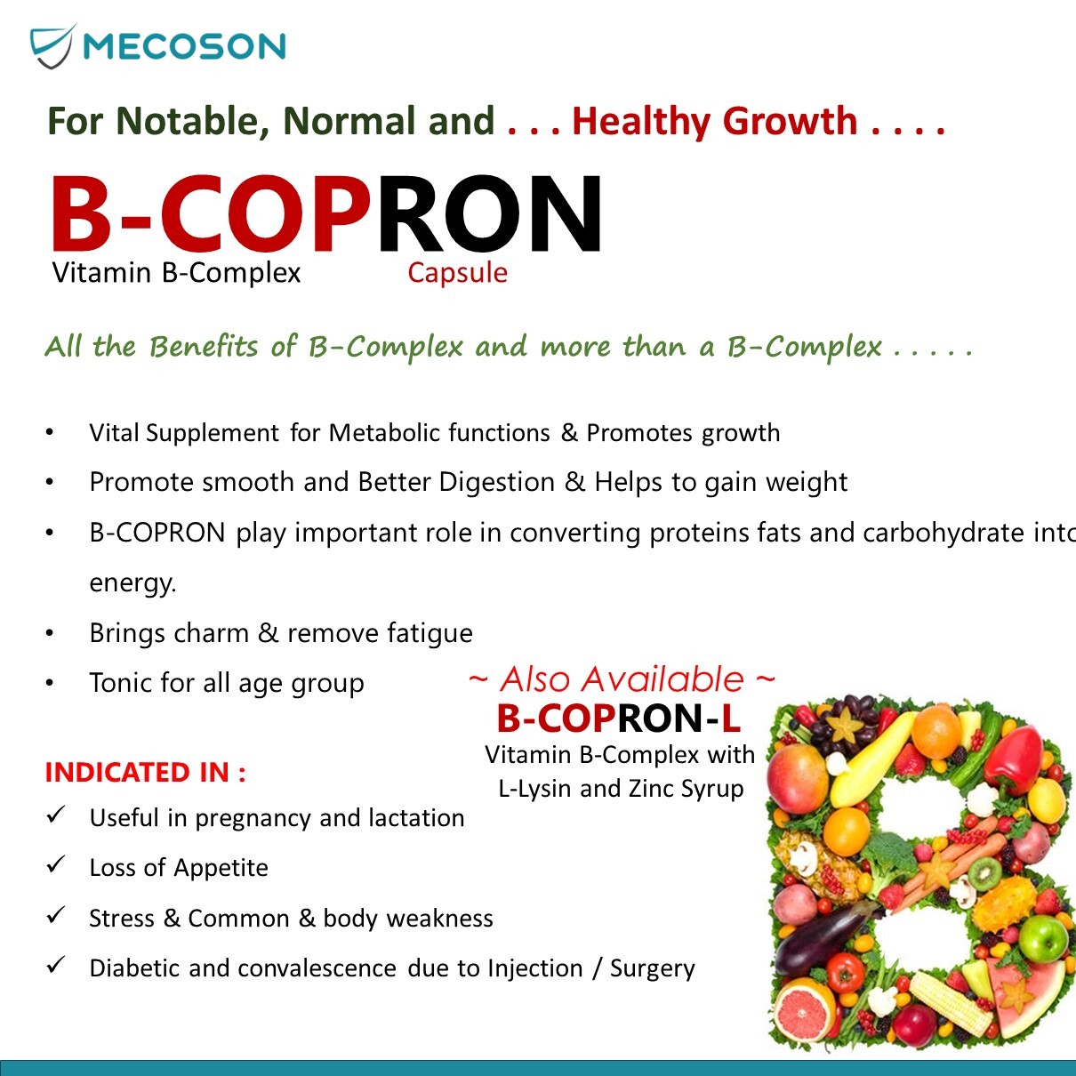 Vitamin B-Complex + L-lysine + Zinc Syrup