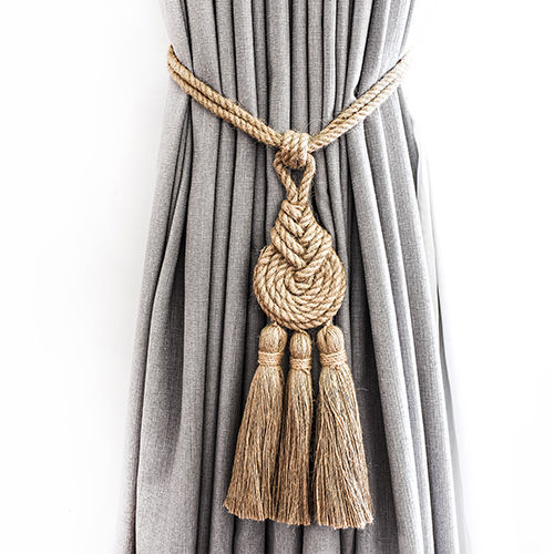 Spiralled Jute Tassel Curtain Tieback - Color: As Per Requirement