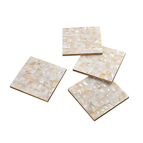 Mother Of Pearl Square Coaster Set Of 4 - Color: Different Available