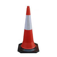 Pvc Traffic Safety Cone - Pvc Material, 750 Mm, Vibrant Red Color | Manual Function, Road Safety Tool With Warranty