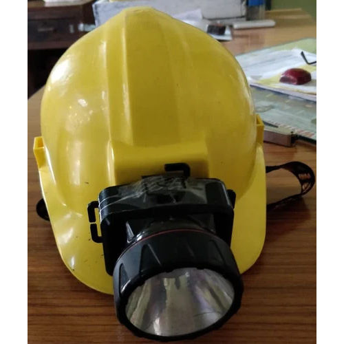 Safety Helmet With Torch - Color: Yellow