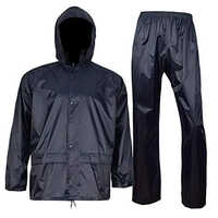 Warnamat 501A Rain Coat - PVC Material, Shirt-Pants Style, Unisex Design, Waterproof, Sleek Black Color | Complete Rain Protection