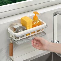 Mitsico Plastic Hanging Drain Rack Retractable Storage Rack Sponge Drain Tray