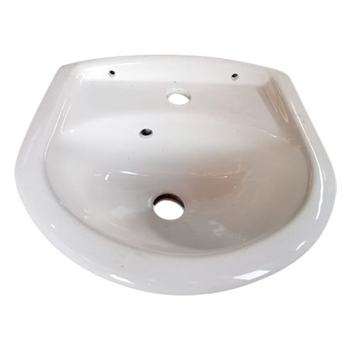 Small Ceramic Wall Mounted Wash Basin - Color: White