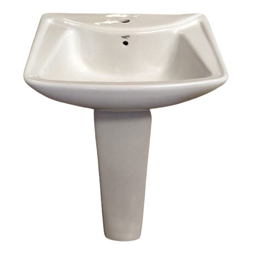 Ceramic Pedestal Wash Basin - Color: White