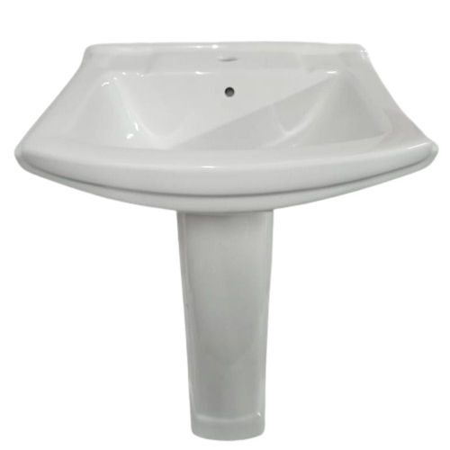 White Ceramic Pedestal Wash Basin - Feature: Durable