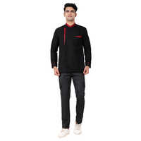 Mens Red Piping Black Chef Coat - Color: Different Available