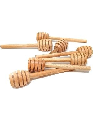 Wooden Honey Dipper 4 Inches - Color: Brown