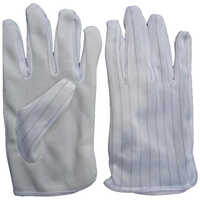 Antistatic Gloves - Polyurethane Fabric, Full Finger Style, Striped Pattern, Quick Dry, White Color | Ideal For Electronic Components Handling
