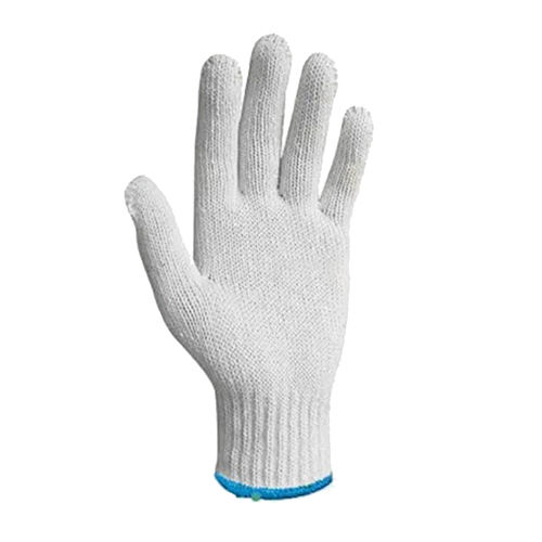 Cotton Knitted Gloves - Color: White & Blue