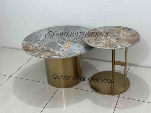 Nesting table matte gold finished