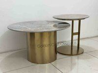 Nesting table matte gold finished