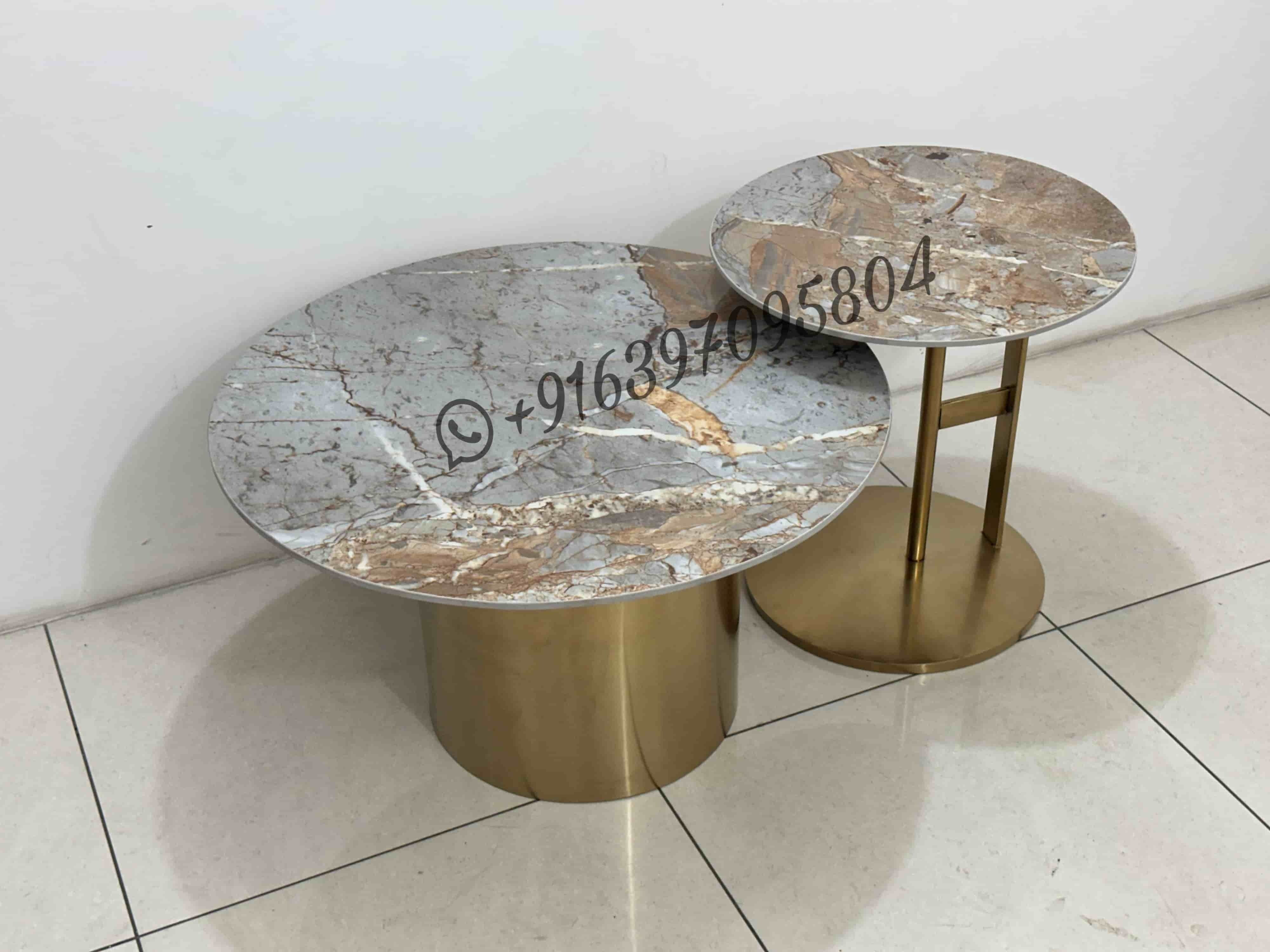 Nesting table matte gold finished