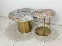 Nesting table matte gold finished