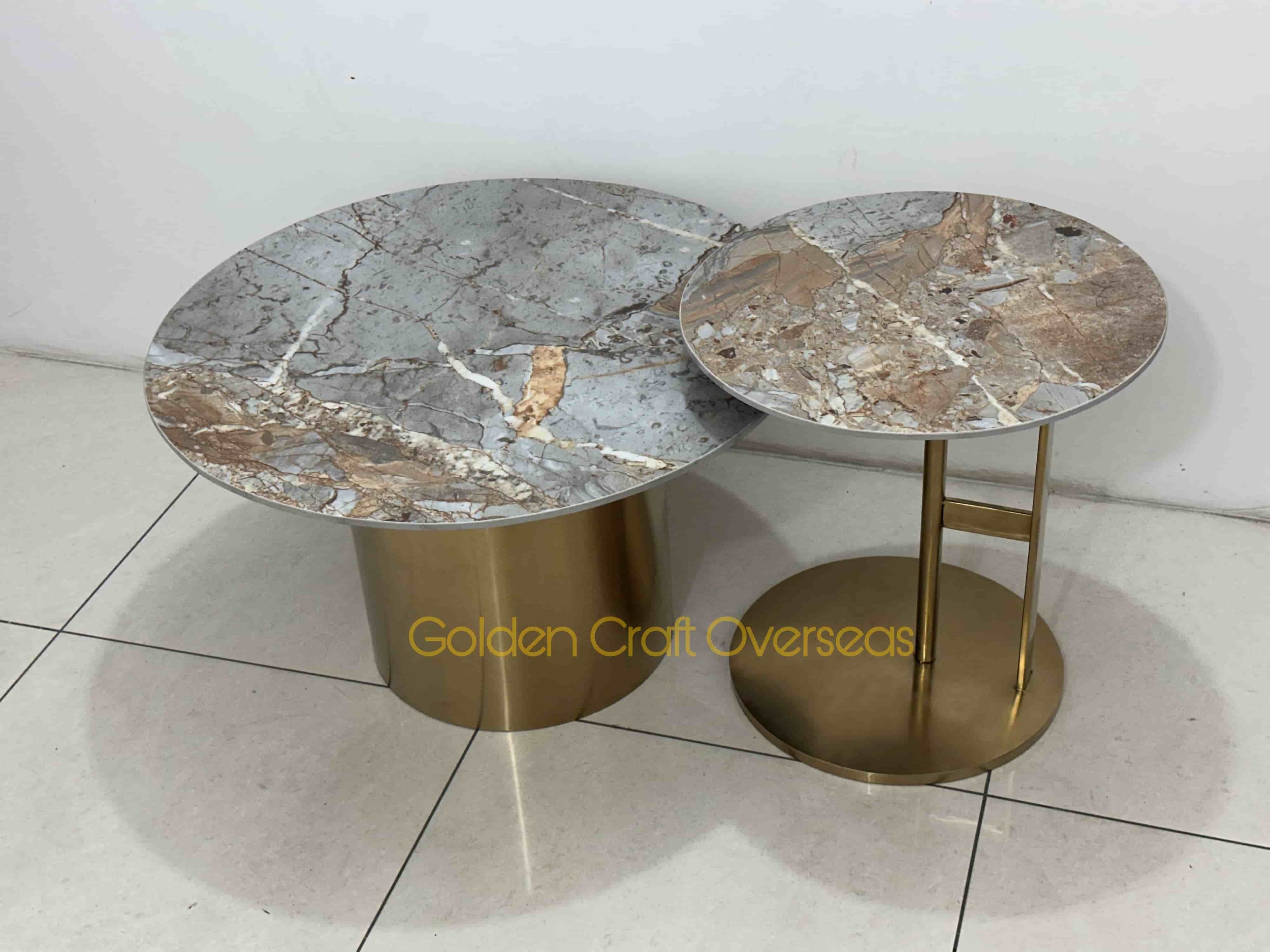 Nesting table matte gold finished