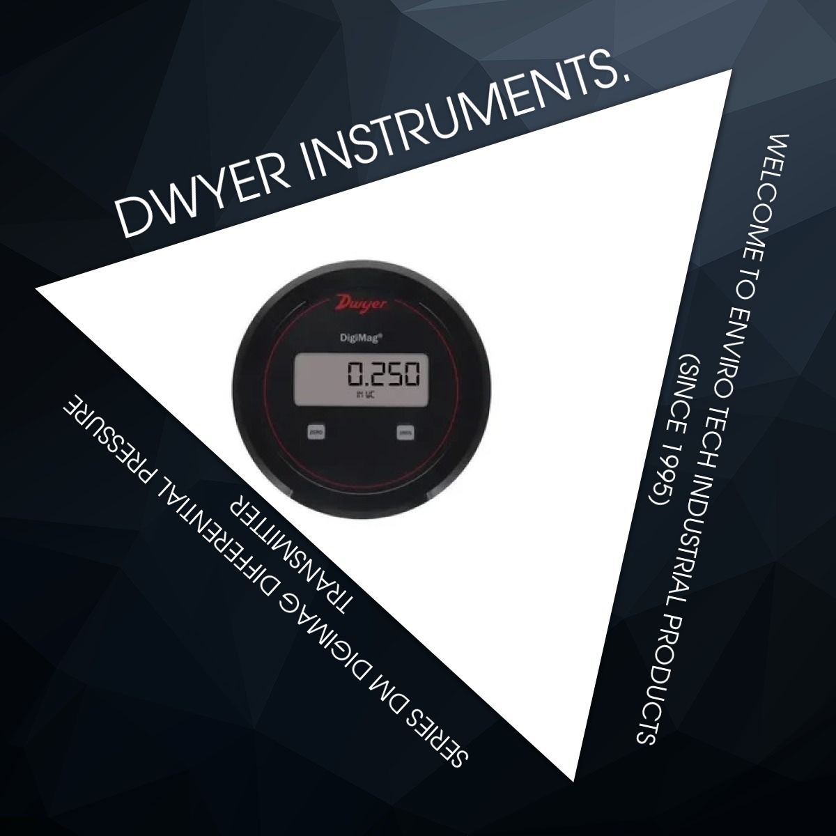 Dwyer DM-203 DigiMag Differential Pressure Transmitter Range 0.5-0-0.5 Inch WC