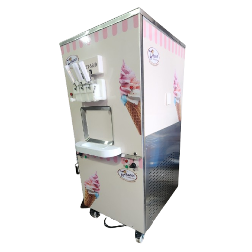 Dual Flavor Automatic Soft Ice Cream Vending Machine - Hygienic & Efficient