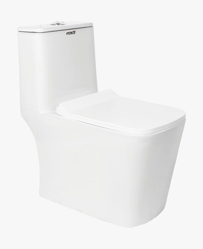 One Piece Water Closet - Ceramic Material, Floor Mounted Design , Elegant White Finish
