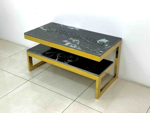 Black Marble Center Table - Assembly: No Assembly Required