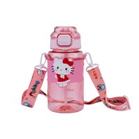 Cherrybox Cartoon Design Sipper Water Bottle - Plastic, 500ml Capacity, Multicolor | Lock Cap For Kids