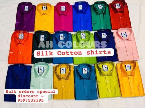 Festive wear silk cotton shirts