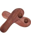 Wooden Khadau For Men And Women - Handmade Wooden Charan Paduka Slippers, Brown Color, Durable And Easy To Clean Design