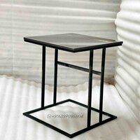 Black Metal Side table with marble