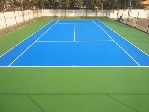 Outdoor Acrylic Synthetic Lawn Tennis Court Flooring - Color: Green