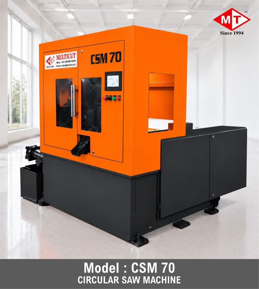 Fully Automatic Circular Saw Machine - Color: Yellow