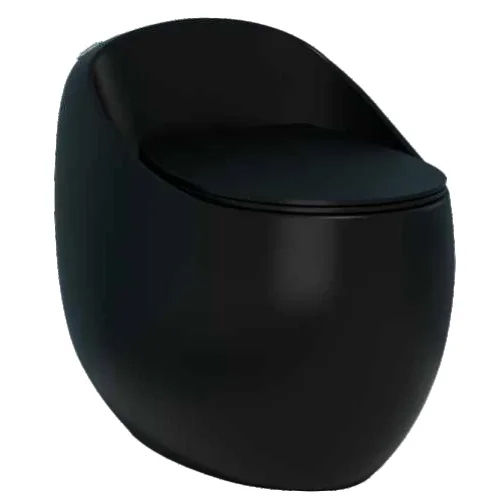 Rg-11302 680 X 400 X 620 Mm Black Glossy One Piece Toilet-S Trap - Feature: High Quality