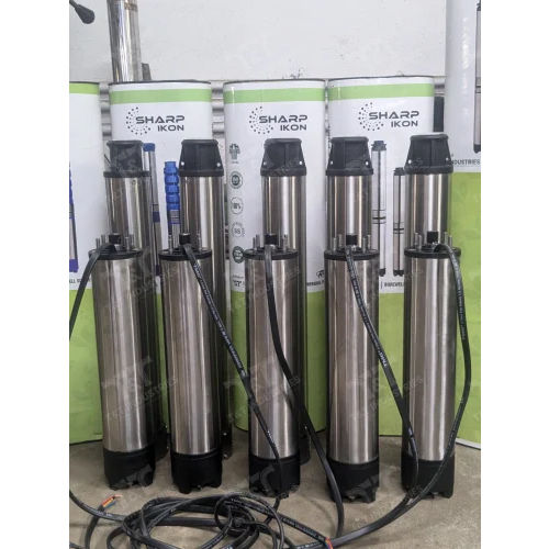 100Mm V4 Borewell Submersible Pumpset - Color: Silver