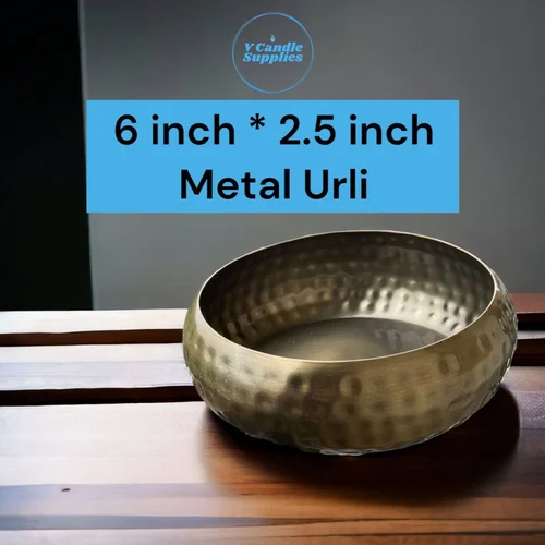 6x2.5 Inch Hammered Metal Urli For Making Luxury Candle