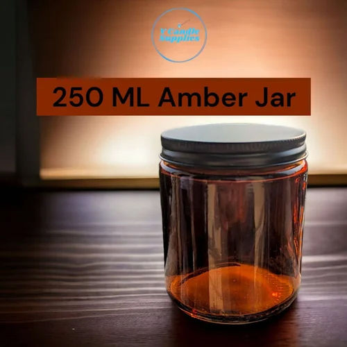 250 ML Amber Glass Jar With Steel Cap