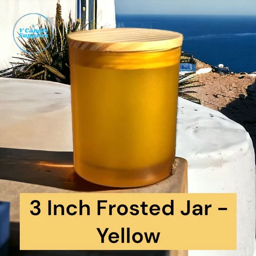 3 Inch Yellow Frosted Candle Jar