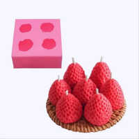 4 Cavity Strawberry Mold - Color: White