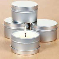 Tin Containers For Candles - Beeswax Material, 48 Mm Height, Silver Color | Handmade, Customizable Logo, Ideal For Home Decoration