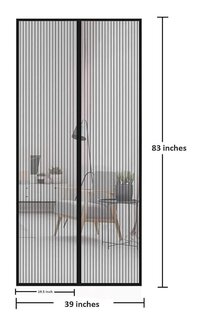 Mitsico Magic Mesh Magnetic Mosquito Screen Door Net Curtain with Magnets Reinforced Polyester Mesh