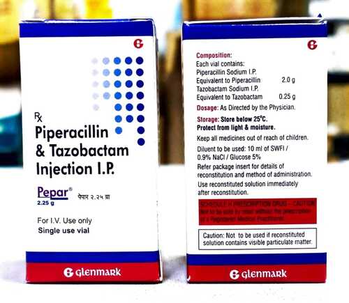 Piperacillin & Tazobactam Injection IP - 2.5gm Liquid Formulation | Anti-Bacterial Treatment for Tonsillitis, Sinusitis, Otitis Media, Recommended for Women, Adults, and Aged Persons