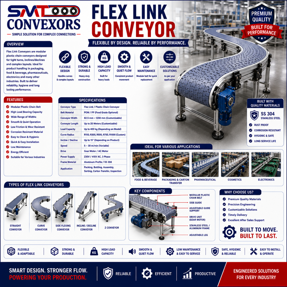 Flex Link Conveyor - Color: Silver