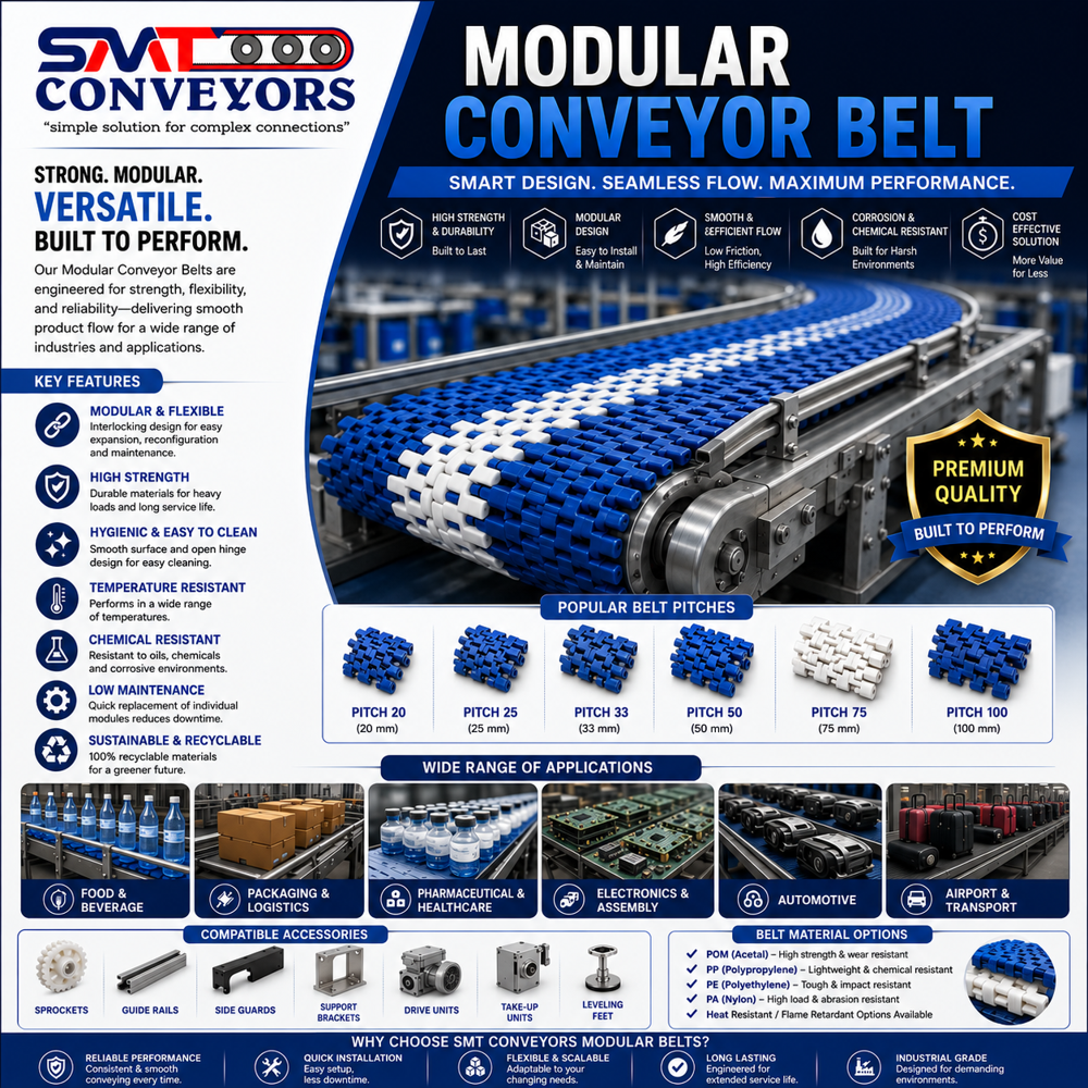 Modular Conveyor Belt - Color: Blue