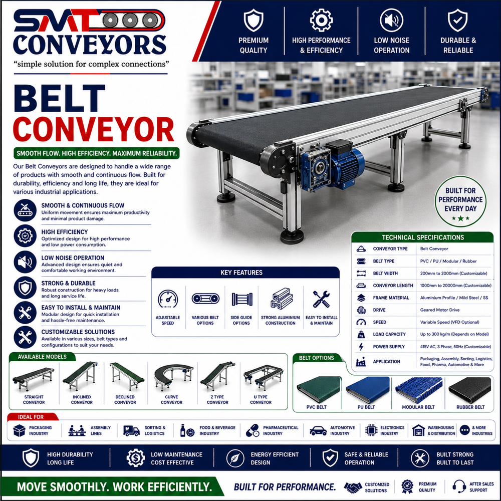 Flat Belt Conveyor - Color: Green