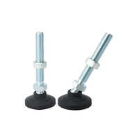 Anti Skid Pad Leveling Mount - Steel M8x70mm, 30mm Base Diameter | Silver Color, Durable Design For Industrial Use, Stability On Uneven Surfaces