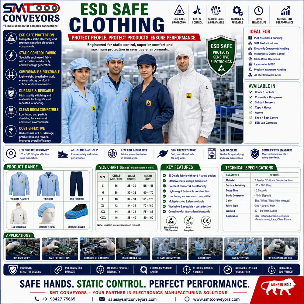 Esd Safe Clothing - Color: Blue