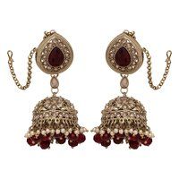 Floral AD Jhumki Maangtikka| Reverse AD Jhumki Maangtikka| Bridal AD Jhumki Maangtikka| Earrings with Maangtikka |Gift.